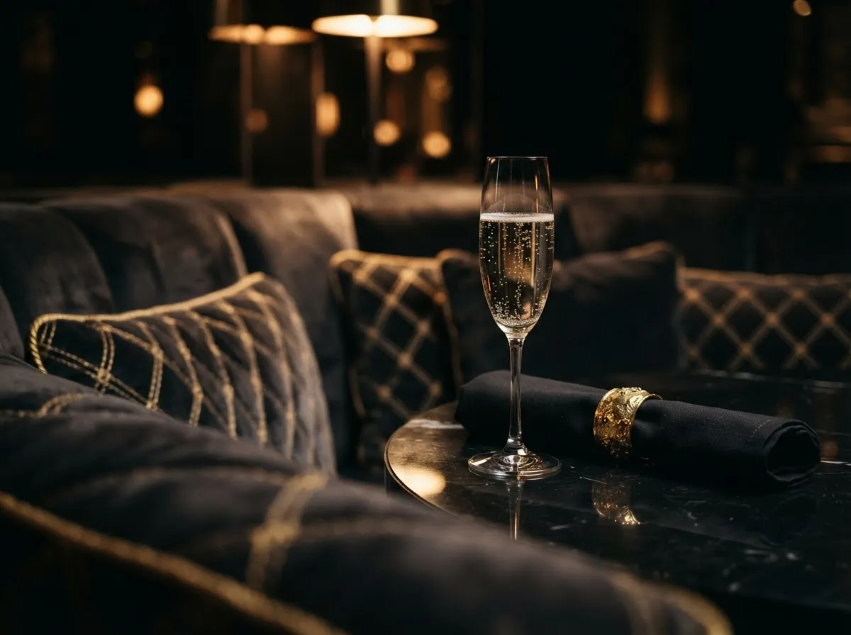Close-up of VIP table luxury details